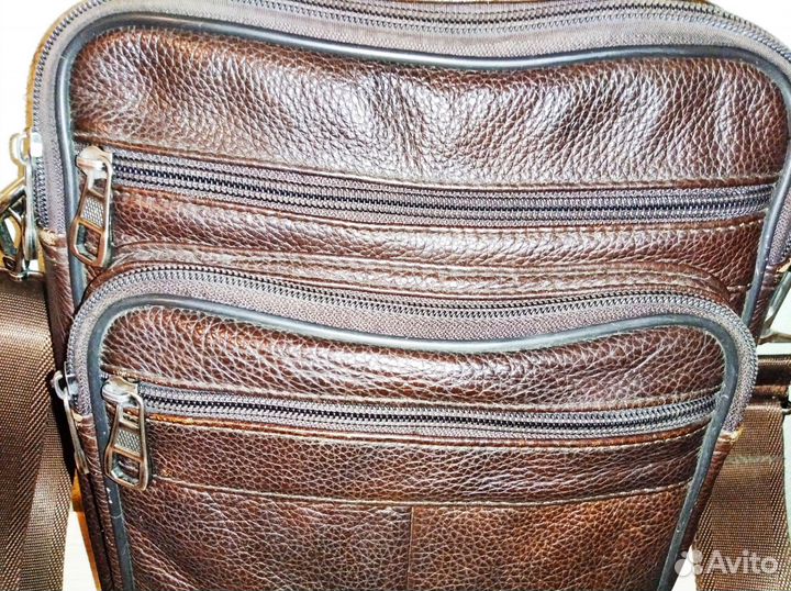 Мужская сумка через плечо натуральная кожа