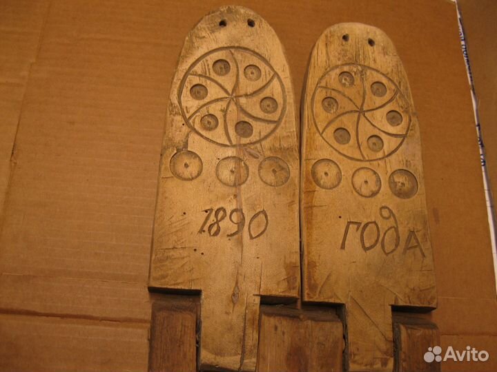 Старинные резные подножки от ткацкого станка 1890г