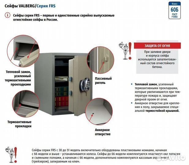 Сейф огнестойкий Valberg FRS-36 KL