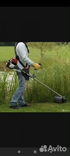 Покос травы триммером, скос и опрыскивание травы