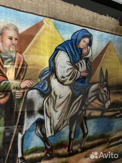 Папирус с библейской темой, в раме