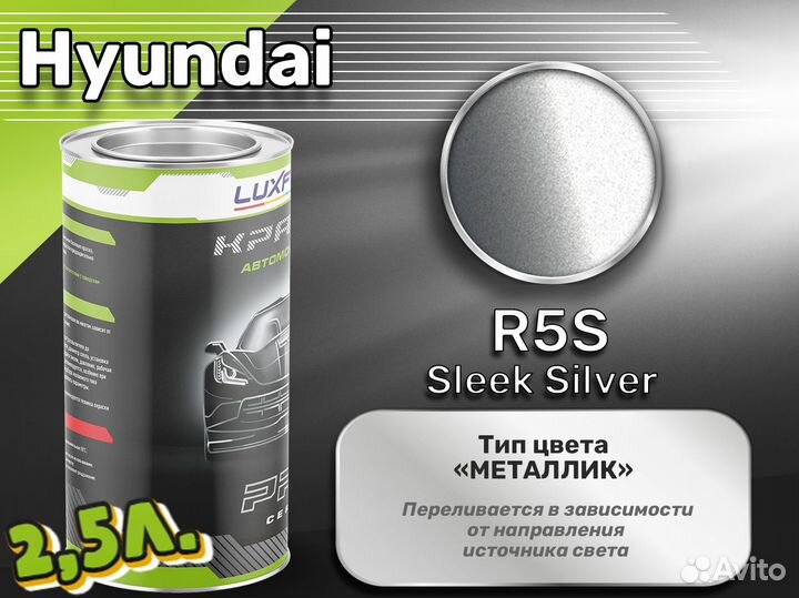 Краска Luxfore 2,5л. (Hyundai R5S Sleek Silver)