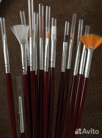 Набор кистей для маникюра и дизайна ногтей 15 шт