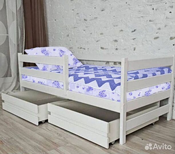 Кроватка для малыша с бортиком берёза софа эко