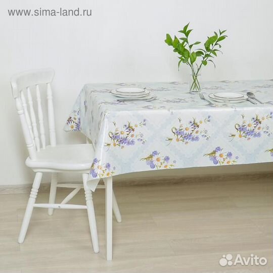 Клеёнка столовая на тканевой основе «Букет ромашек