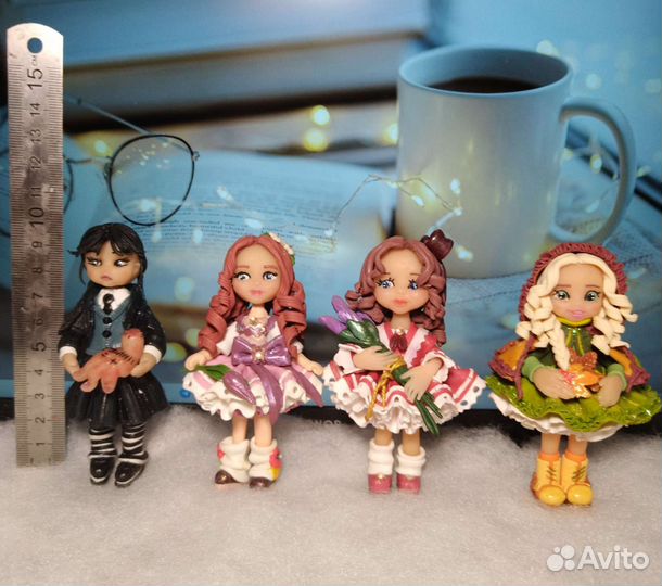 Куколки, брелоки, овощные и грибные наборы