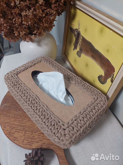 Вязаная прямоугольная салфетница