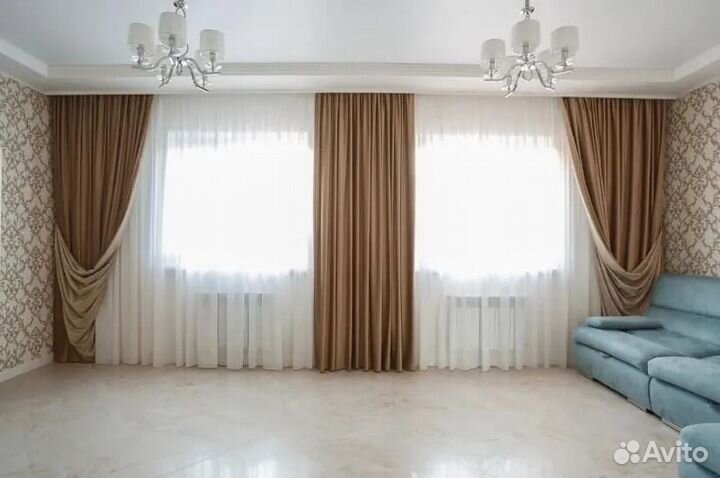 Штора из вуали молочного цвета 700х280