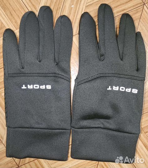 Перчатки, черные, флис, размер: L