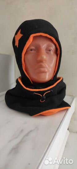Флисовая шапка+ снуд на кулиске р 52-54