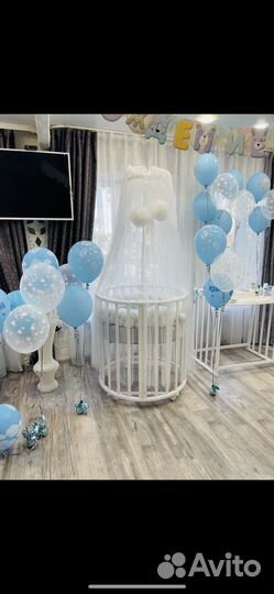 Детская кроватка трансформер круглая