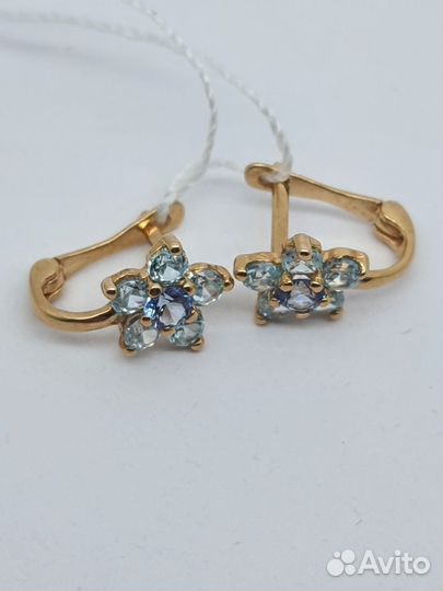 Серьги детские золотые 585 пробы