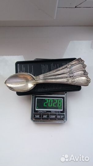 Набор столовых приборов серебро 875