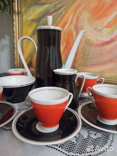 Сервиз кофейный, фарфор,Freiberger Porzellan ГДР