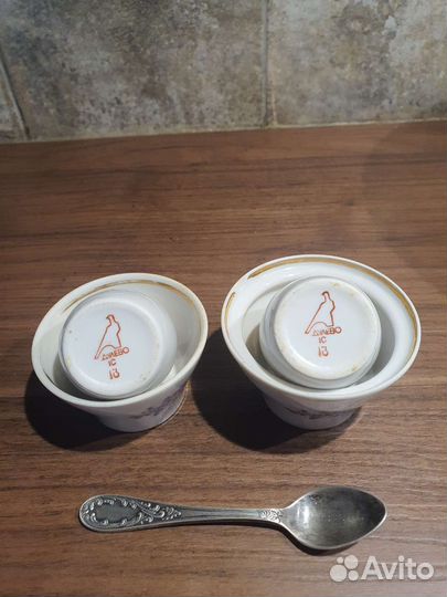 Дулево.Солонка.Горчичница. Пиала Песочное СССР