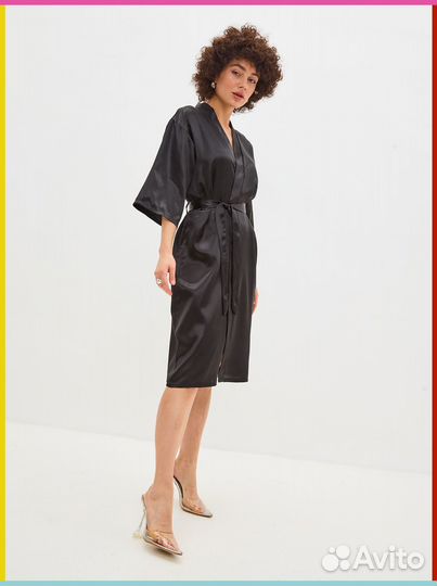 Шелковый женский халат