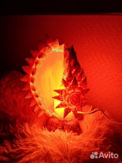 Светильник ночник, из ракушек