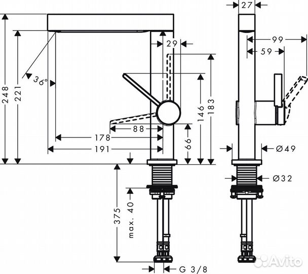 Hansgrohe 76060000 Смеситель для ракови