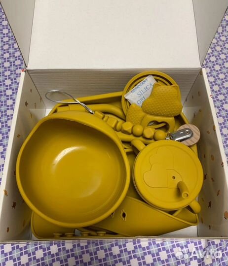 Набор детской силиконовой посуды новый