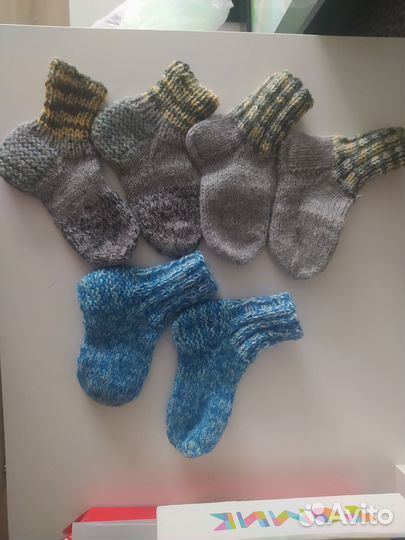 Носки ручной вязки шерстяные детские