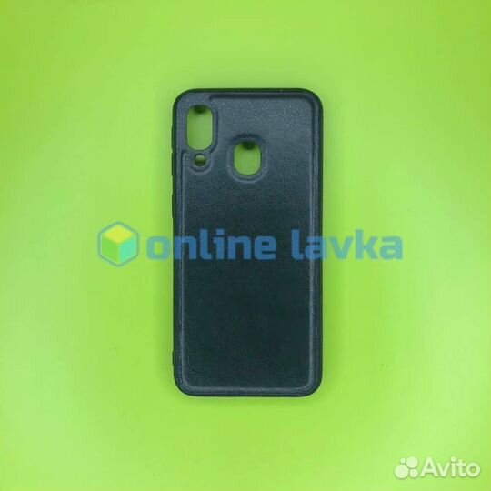 Чехол силикон sc165 для Samsung A40 текстура черны
