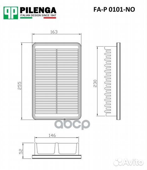 Фильтр воздушный FAP0101NO pilenga