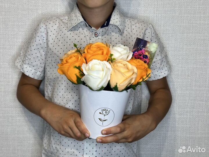 Мыльные розы в букете (Handmade)