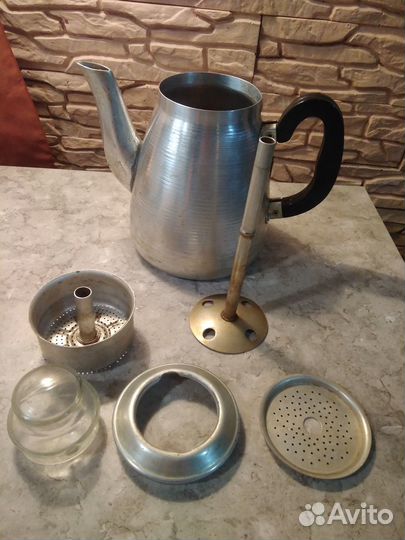 Кофейник алюминиевый гейзерный СССР