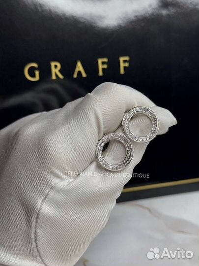 Серьги graff белое золото 750