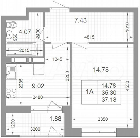 1-к. квартира, 37,2 м², 15/17 эт.