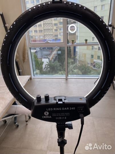 Кольцевая лампа okira 35 см
