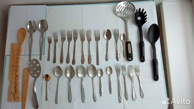 Ложки и вилки, деревянные, нерж, алюм. СССР