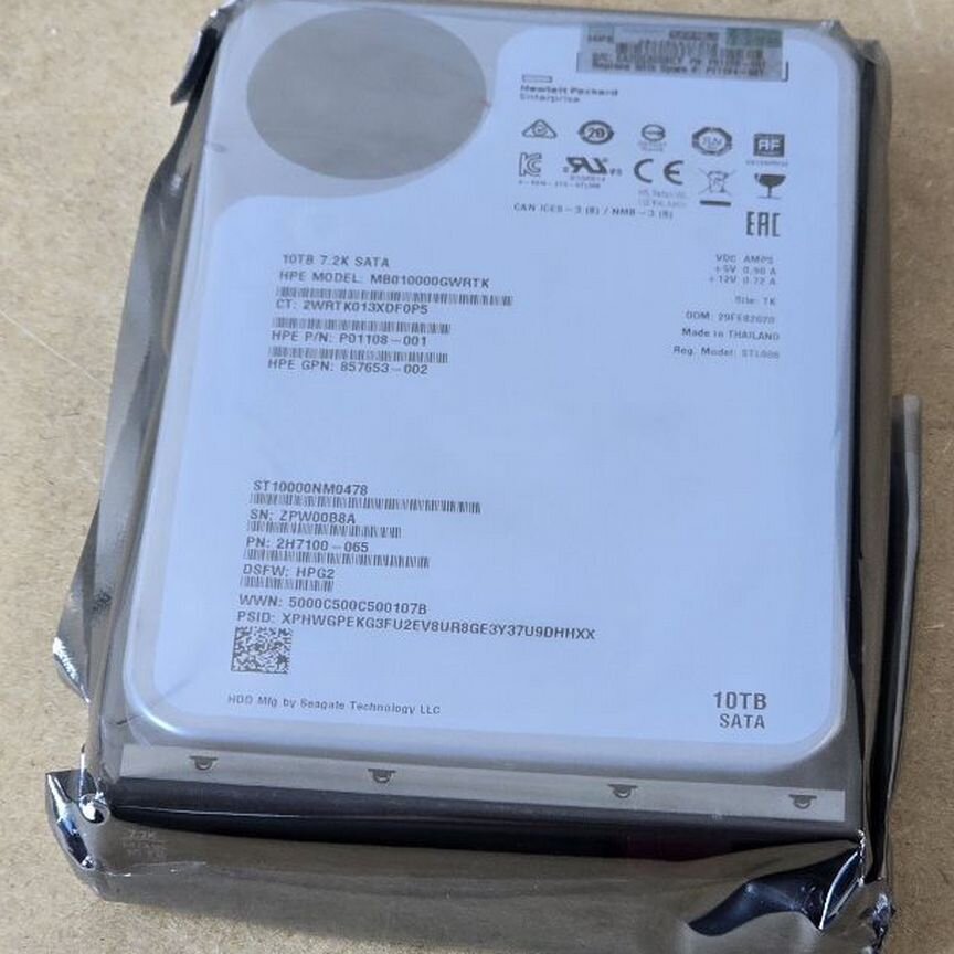 [ST10000NM0478] Жесткий Диск Hpe 10tb Sata Hdd - Новые St10000nm0478