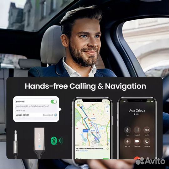 Автомобильный Bluetooth 5.3 адаптер ugreen