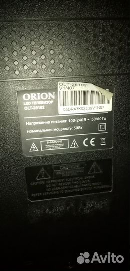 Телевизор orion olt-28102