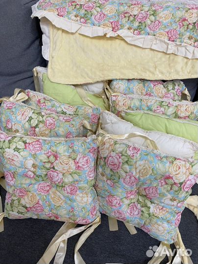 Бортики,плед-конверт,бант,шапка