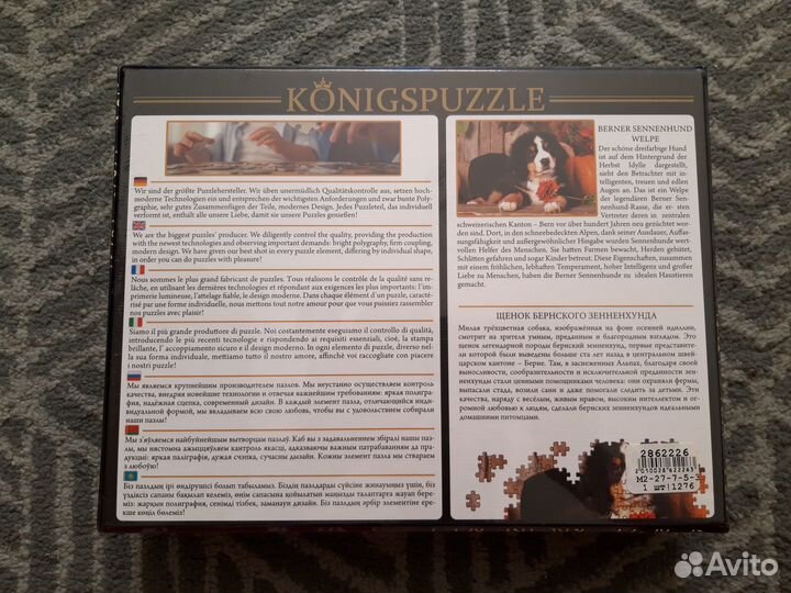 Пазл 500 Konigspuzzle Щенок бернского зенненхунда