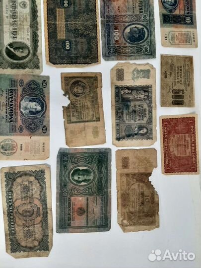 Бумажныые купюры деньги Европа СССР