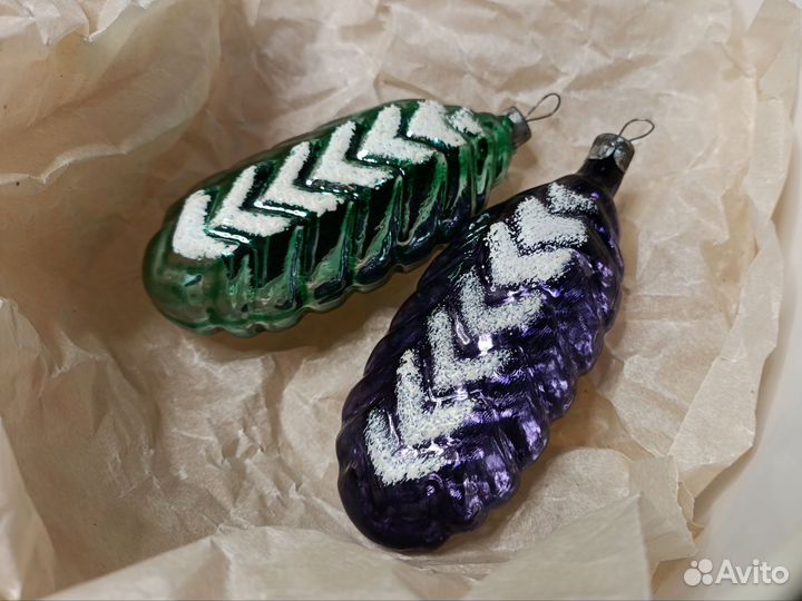 Елочные игрушки СССР Льдинка Шишка