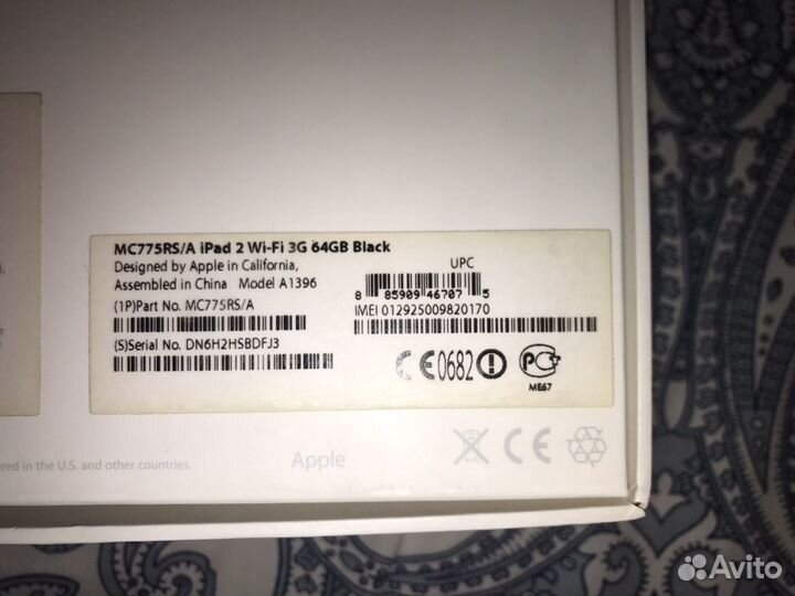 iPad 2 WI-FI 3G 64gb black (MC775RS/A)