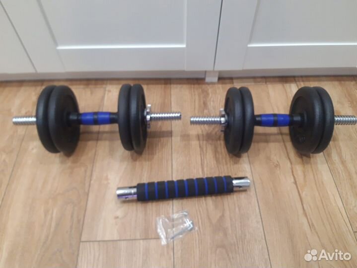 Набор гантели + штанга 2в1 вес 23,7кг