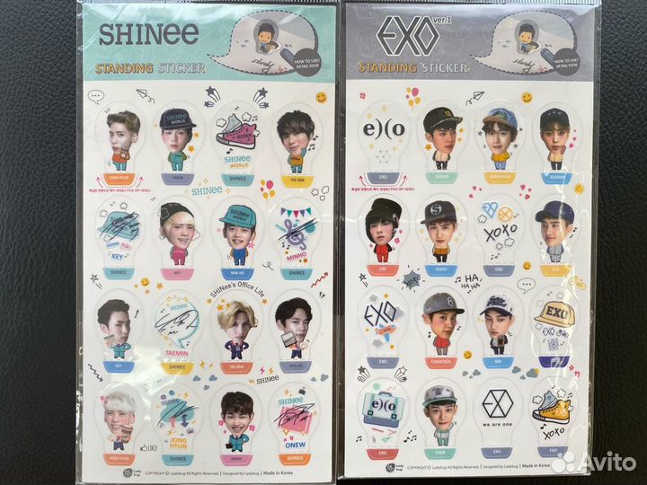 Стикеры статуэтки BTS EXO Shinee Blackpink kpop