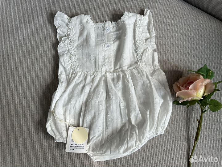 Боди платье хлопковое для девочки 62 74
