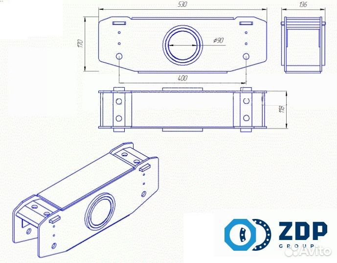 Балансир рессорной подвески на полуприцеп маз