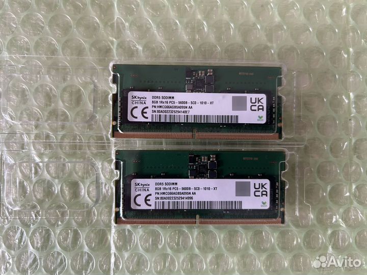 Оперативная память Hynix DDR5 sodimm 2х8 Гб