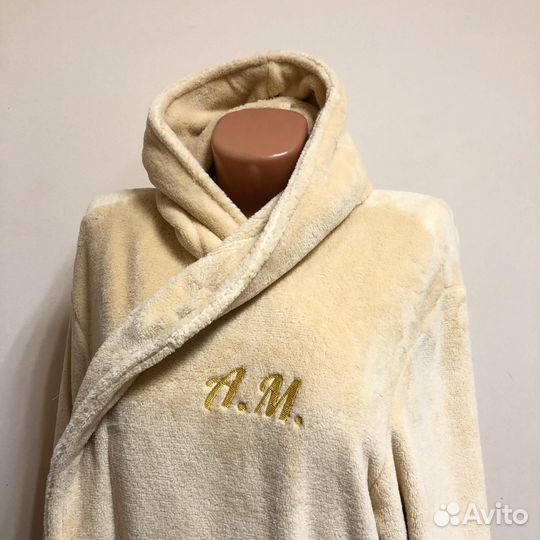 Плюшевый халат с именной вышивкой на заказ