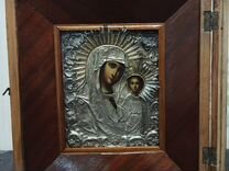 Икона богородица казанская серебро