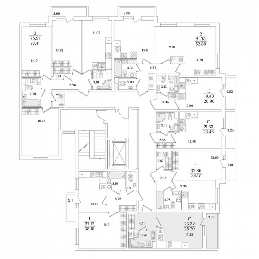 Квартира-студия, 25,2 м², 3/9 эт.