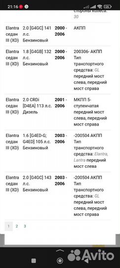 Шрус внутренний hyundai elantra xd