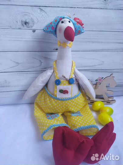 Гусь тильда, выполнен из хлопка, ручная работа
